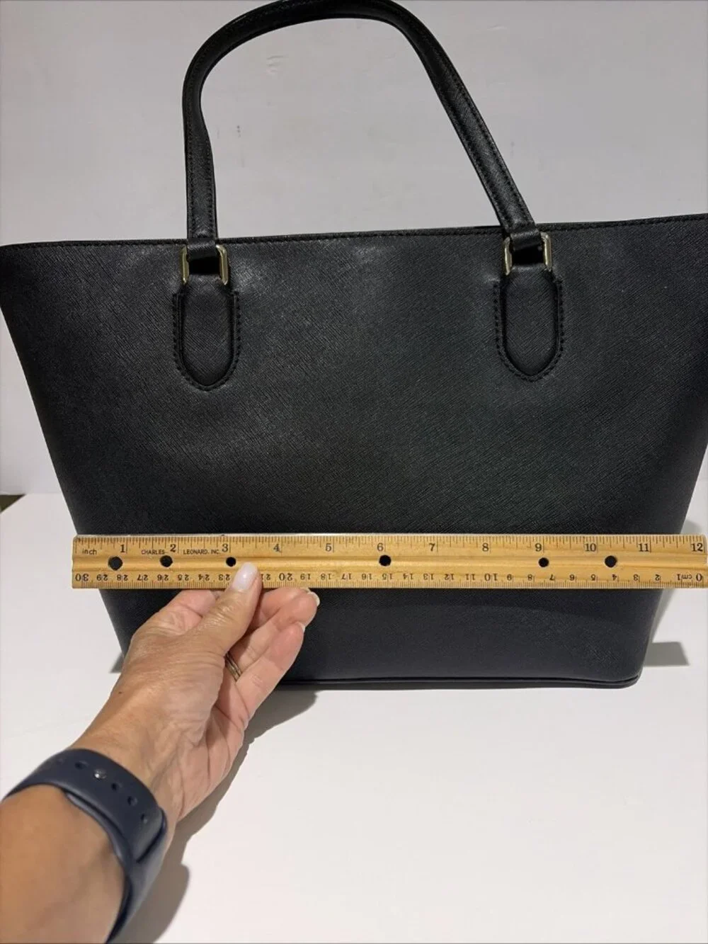Kate Spade Laurel Way Medium Dally Saffiano Leather Tote Shoulder Bag Black EUC